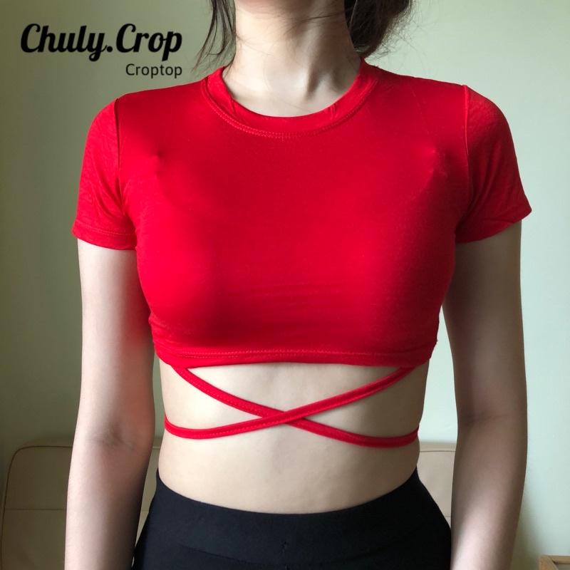 Áo croptop đan dây eo siêu xinhchất vải đẹp, mịn - mỏng - mátBao ôm form