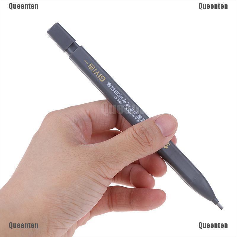 ★Queen 2B Lead Holder Exam Mechanical Pencil With 6PCs Lead Refill Set Student Supplies