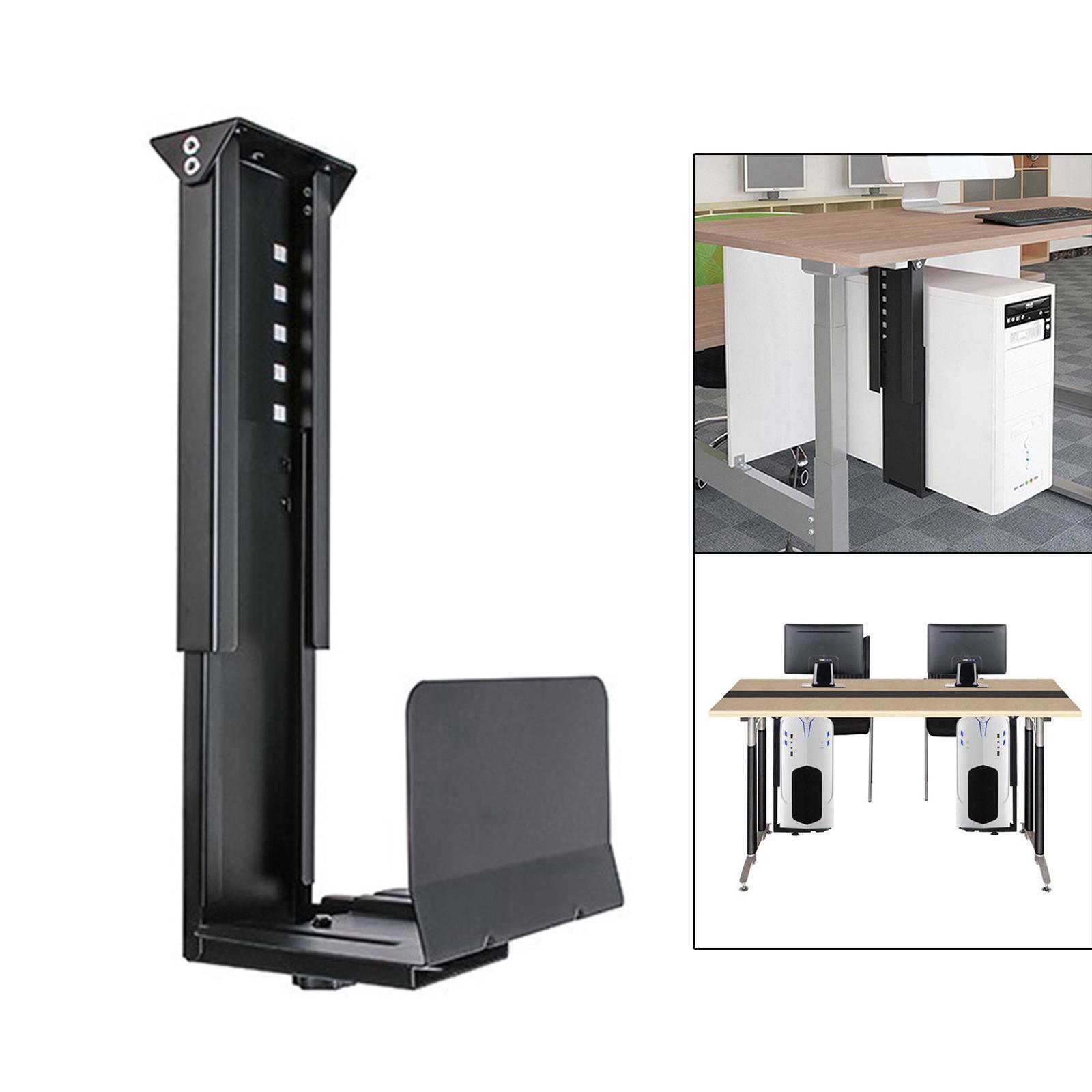 Computer Case Mount Steel Adjustable Under Desk for Office black