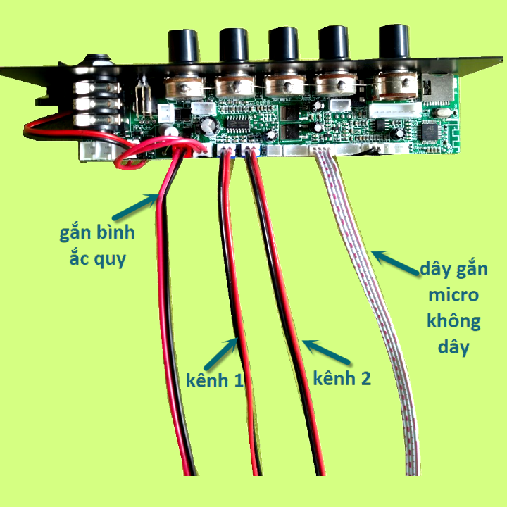 Mạch loa kéo 2 kênh dùng 2 pin 18650 7.4V dùng cho loa kéo 2.5 tấc đôi Karaoke Bluetooth