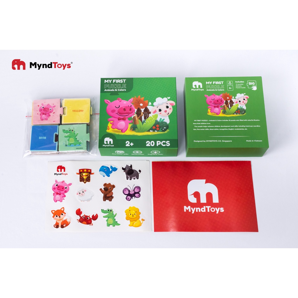 Đồ Chơi Xếp Hình MyndToys My First Puzzle - Animals and Colors (Chủ Đề Động Vật) Dành Cho Các Bé Trên 2 Tuổi