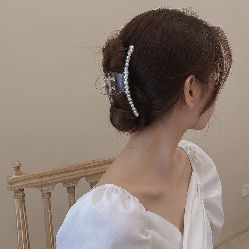 Kẹp tóc nhựa đính hạt phong cách Hàn Quốc, Phụ kiện thời trang tóc KT007 - FilibraStyle