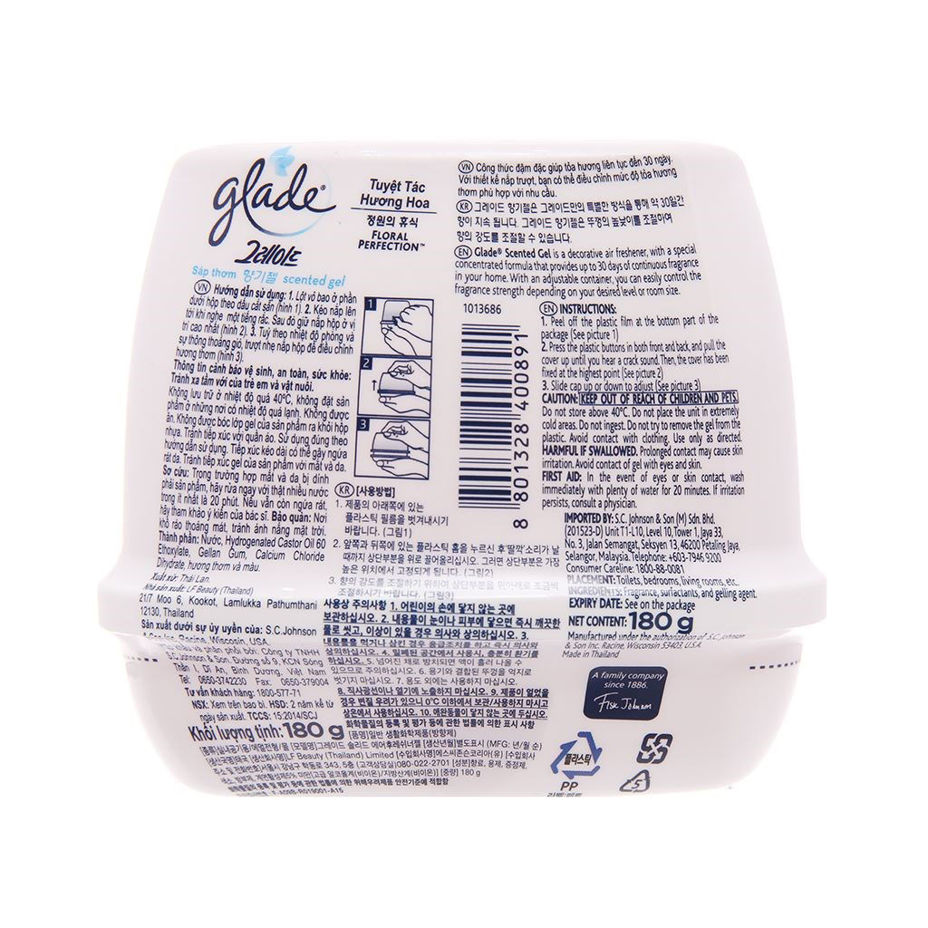 Sáp Thơm Glade Tuyệt Tác Hương Hoa 180g