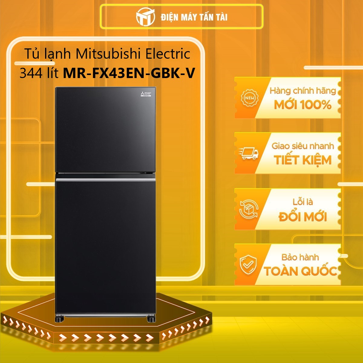 TỦ LẠNH MITSUBISHI ELECTRIC 344 LÍT MR-FX43EN-GBK-V (2 CỬA) - HÀNG CHÍNH HÃNG - CHỈ GIAO HCM