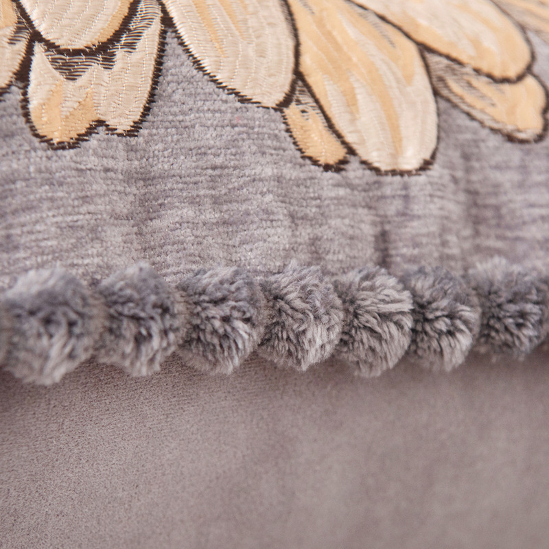 Vỏ Gối Tựa Lưng Sofa Jacquard Dập Thêu Hoa Lan Nổi