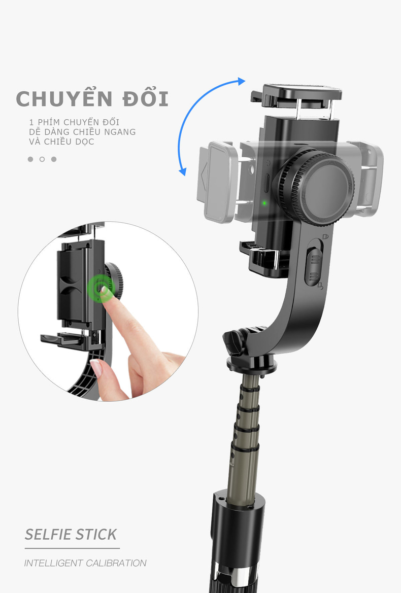 Gậy chống Rung Điện Thoại, Có Bluetooth Gimbal L08 Gậy Chụp Hình Quay Video Chống Rung Cao Cấp