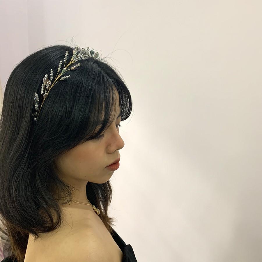 Băng Đô Cài Tóc Đính Đá - Bờm Cài Tóc Nữ Xinh Phong Cách Hiện Đại BDT1