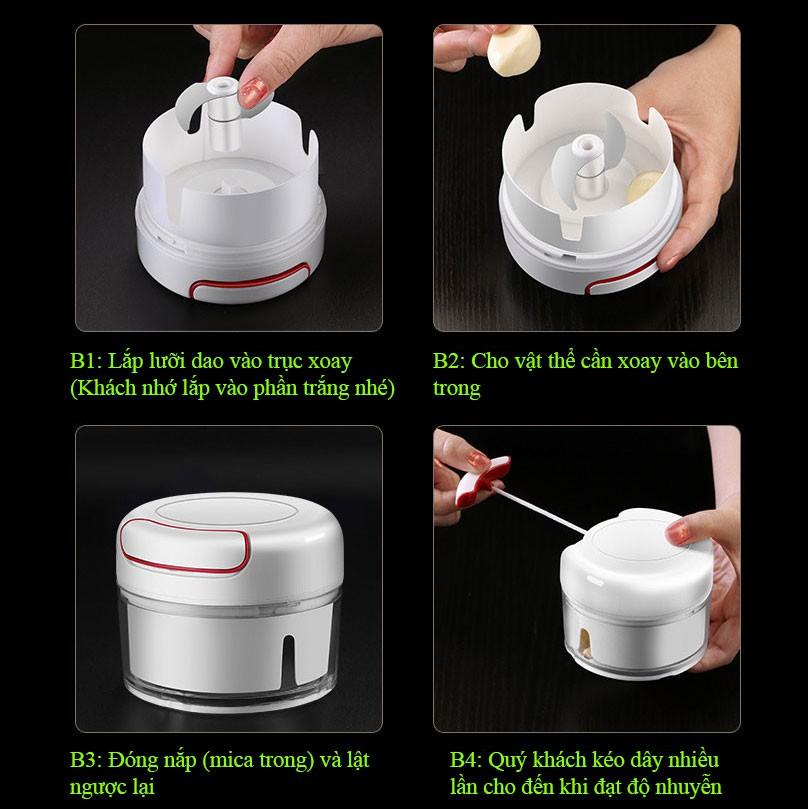 DỤNG CỤ XAY TỎI KÉO DÂY A001 KHÔNG THỂ THIẾU TRONG NHÀ BẾP