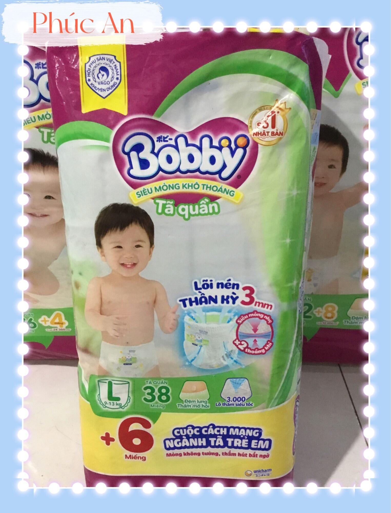 Tặng thêm 6 miếng | Tã Quần Bobby Cho Bé Size L38 Miếng 9 Đến 13 Kg - Bỉm Quần Trẻ Em Bobby Size L38