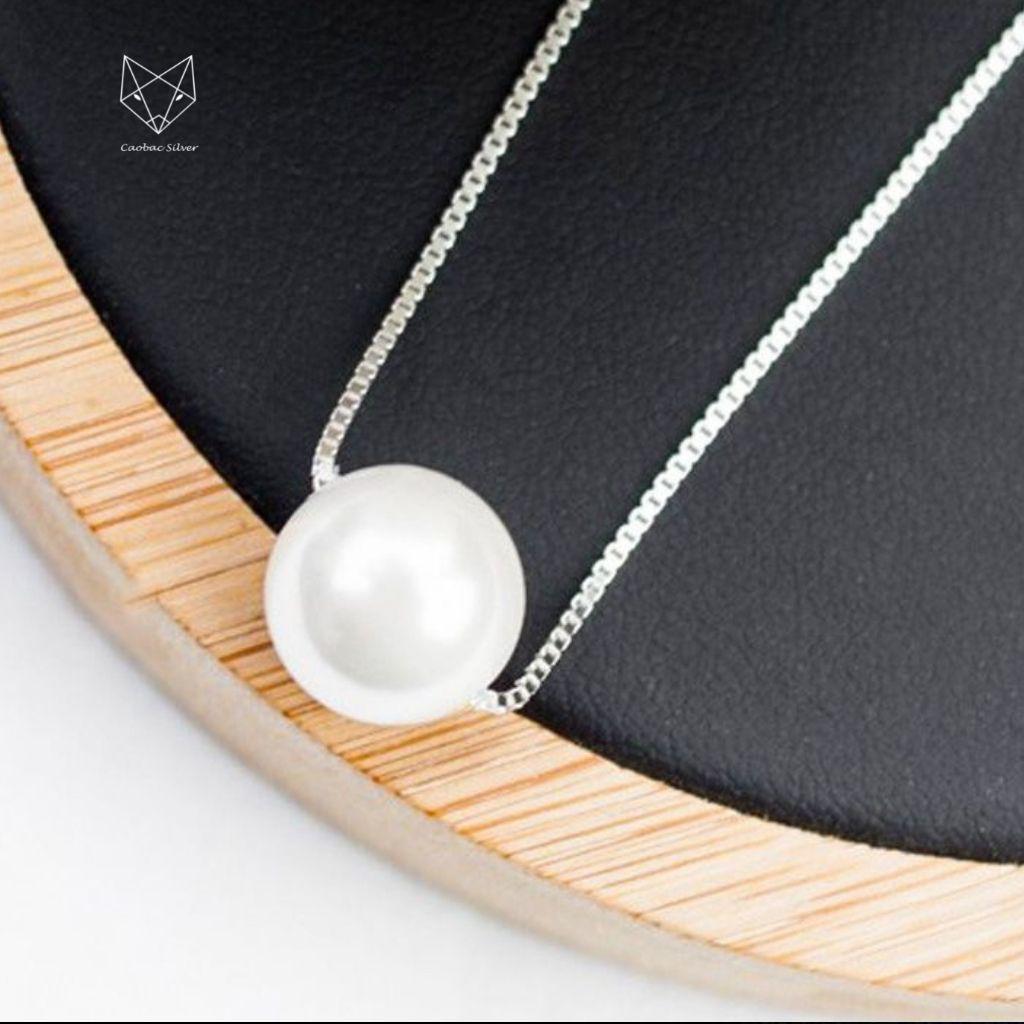 Dây Chuyền Bạc Ta S99 CaoBac Silver Hột Trai Phong Cách Đơn Giản Sang Trọng