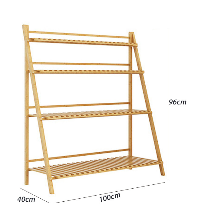 Giá Để Cây Cảnh Trong Nhà Bằng Gỗ Xếp Tầng - Kệ Trang Trí Cây Cảnh Bằng Gỗ Tre - Kệ để hoa trang trí phòng khách Xinh Xắn( Kích thước tùy chọn từ 70-122cm )