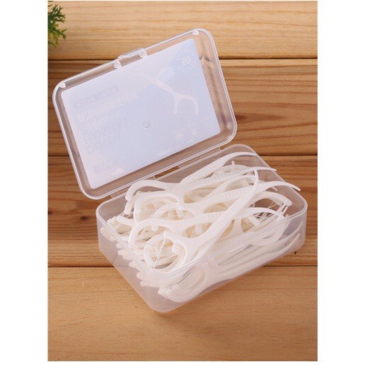 Hộp 50 Tăm Chỉ Nha Khoa Tăm Nhựa Nha Khoa Tiện Dụng Làm Sạch Răng Set Tiệt Trùng (Hàng Cao Cấp) Cây Vệ Sinh Kẽ Răng Chân Nướu Chuyên Dụng Chiếc Xỉa Răng Chăm Sóc Răng Miệng