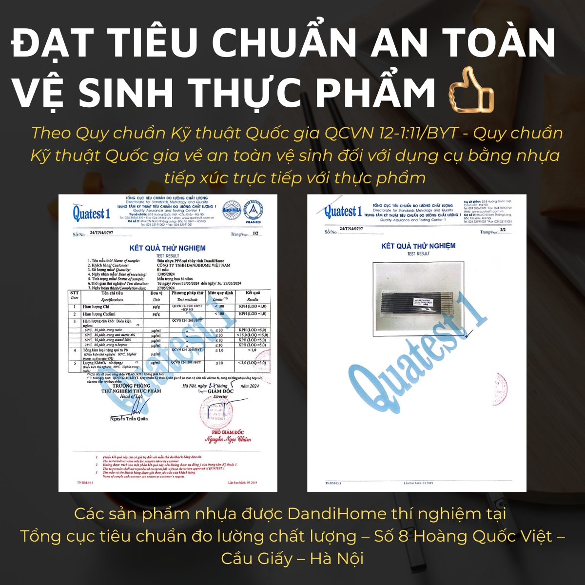 Đũa nhựa PPS sợi thủy tinh DandiHome kết hợp Inox 304 DandiHome cao cấp, chống trượt, chống nấm mốc