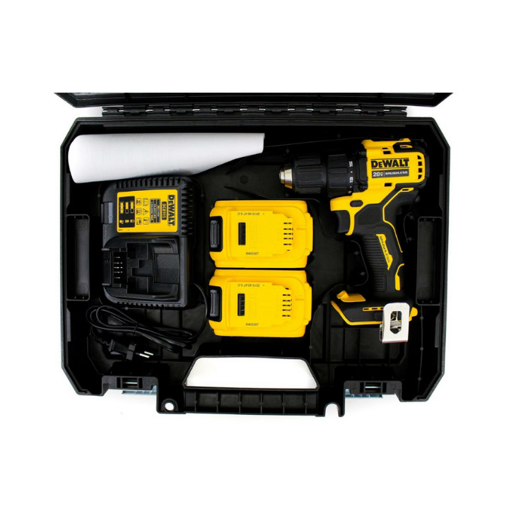 Combo Máy khoan cầm tay Dewalt DCD708P2-KR 18V/BL và Mũi khoan sắt Stanley STA50074B10 5.5MM HSS