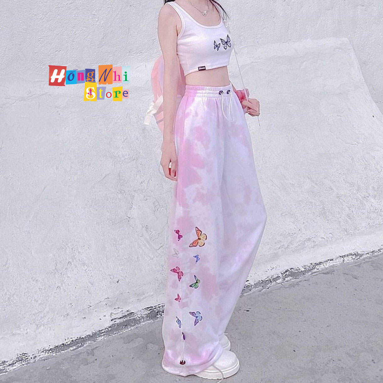 Quần Jogger Thun Dài Dây Rút Loang Màu Phản Quang Màu Hồng - Quần Thun Rút Dây Unisex - MM