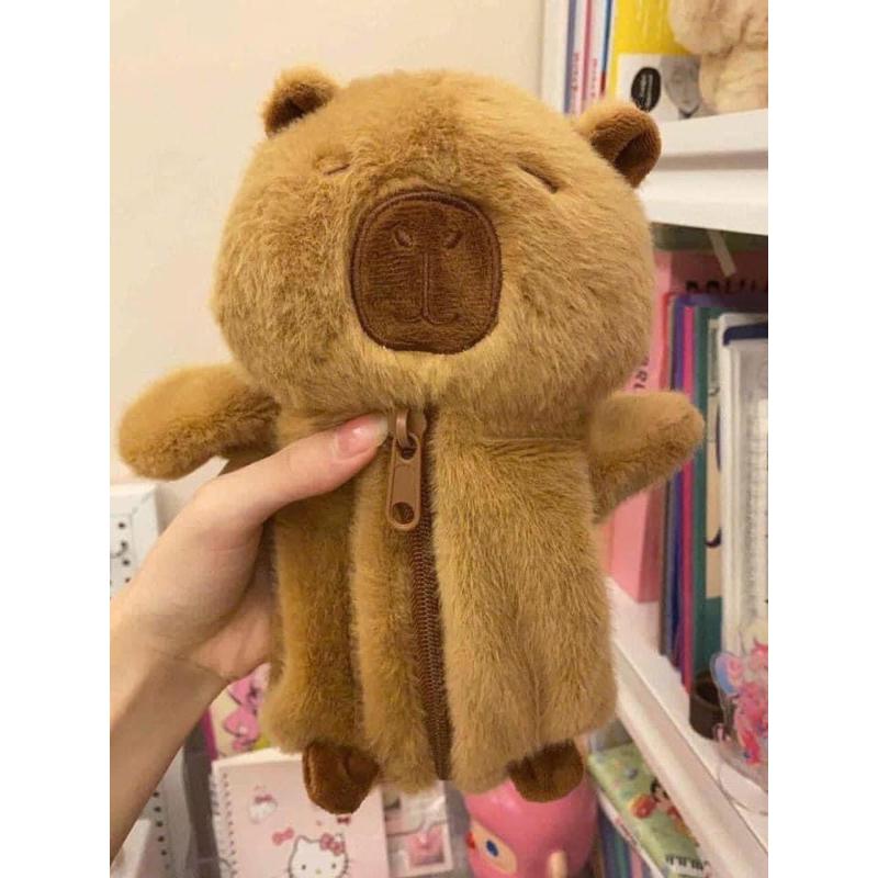 Túi Đựng hình Gấu Bông Capybara Nâu Dễ Thương Cho Bé