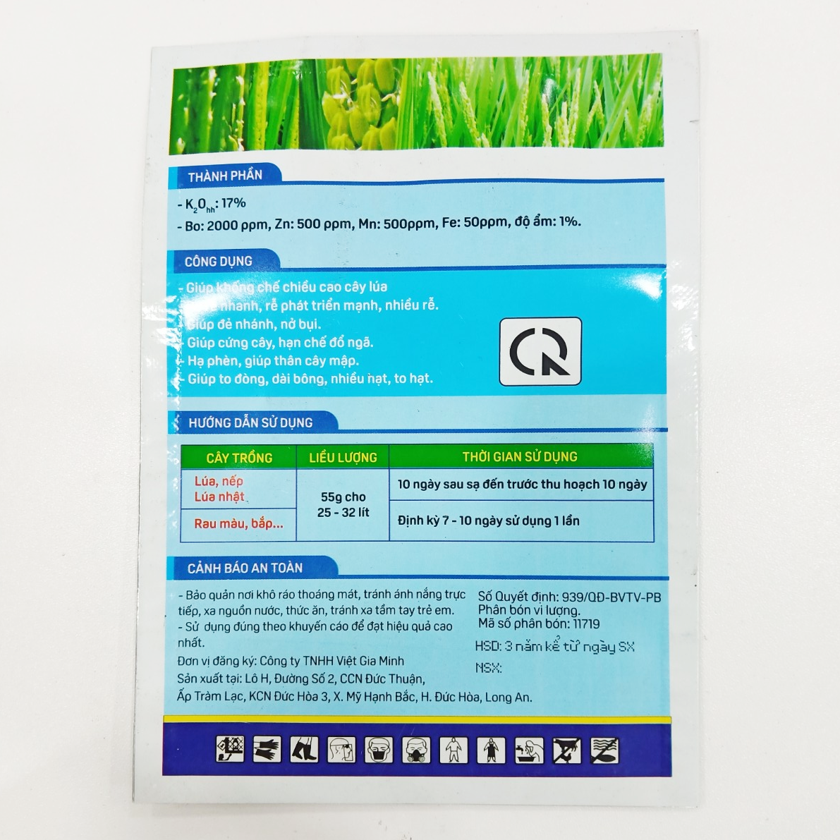 Phân bón VIGAMI POTAS cứng cậy NANO 55G
