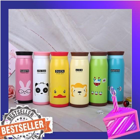 BÌNH GIỮ NHIỆT HÌNH THÚ KUTE 500 ML CHẤT LƯƠNG TỐT - bình giữ nhiệt 500ml inox in hình thú cute - binh giư nhiet - ly