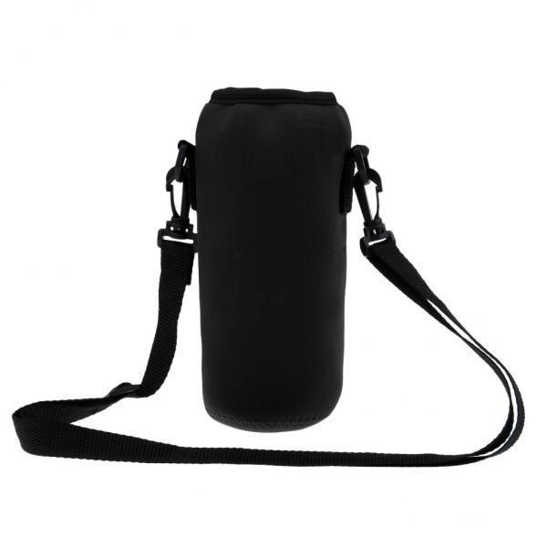 2x1000ml Sports Water Bottle Holder Sleeve Bag Neoprene Carry Pouch Case Black