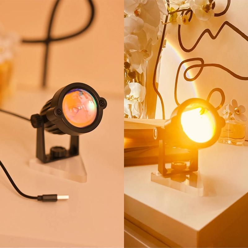 Đèn LED Để Bàn Chiếu Ánh Sáng Cầu Vồng Đẹp Mắt Chất Lượng Cao