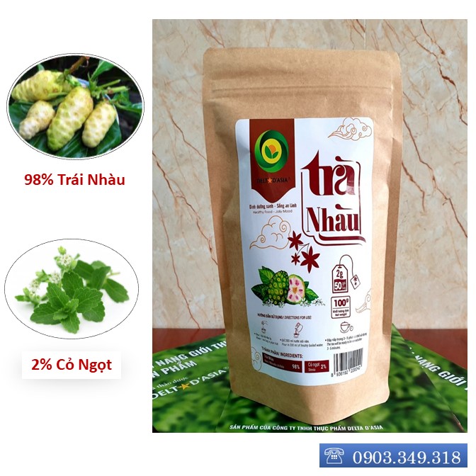 TRÀ NHÀU Túi Zip –  Delta D'Asia Ngừa huyết áp cao, nhức mỏi, đau lưng