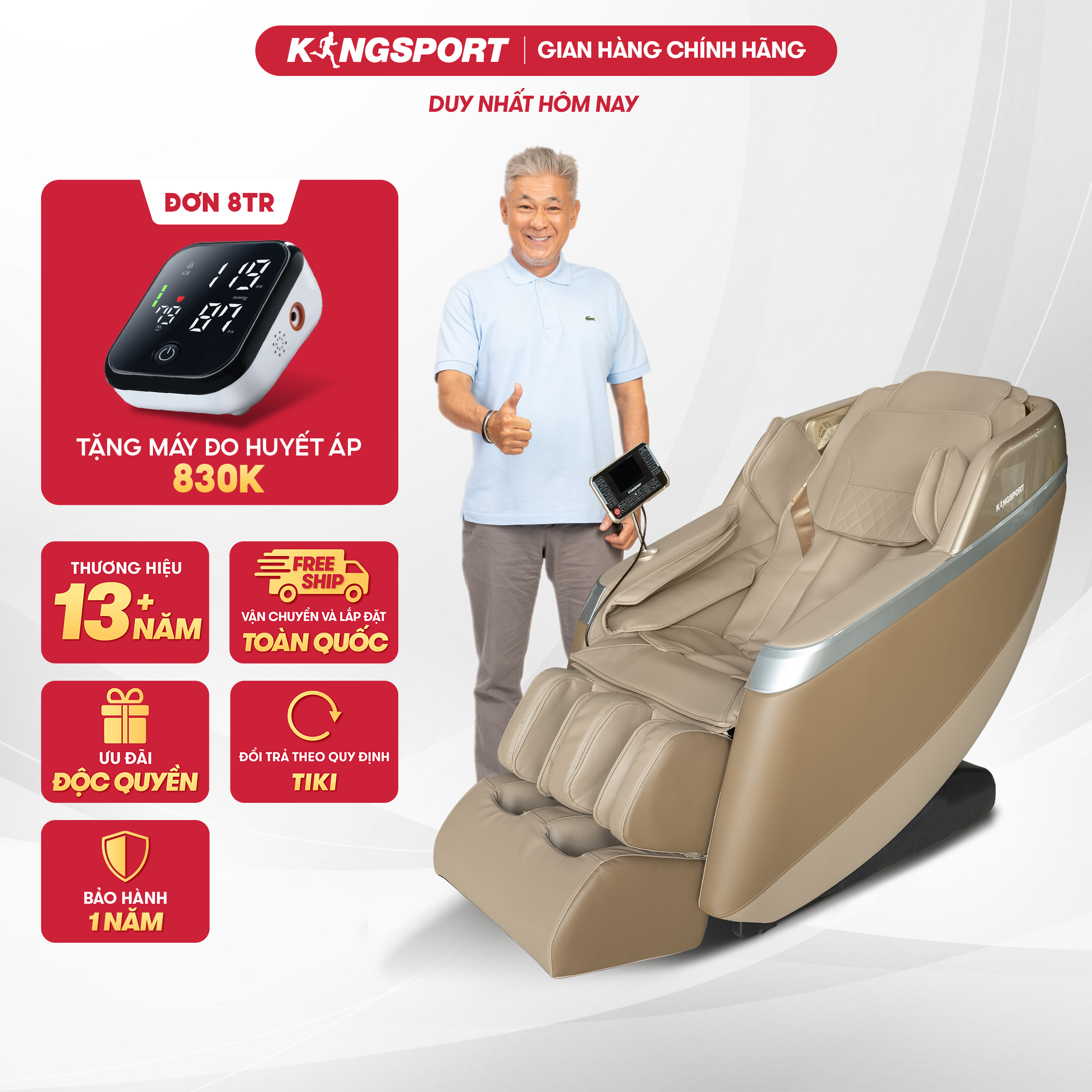 CHỈ GIAO MIỀN NAM | Ghế massage KINGSPORT Standard G2 con lăn di chuyển cổ vai, thiết kế hiện đại 2024, khung ghế rộng rãi và thoải mái
