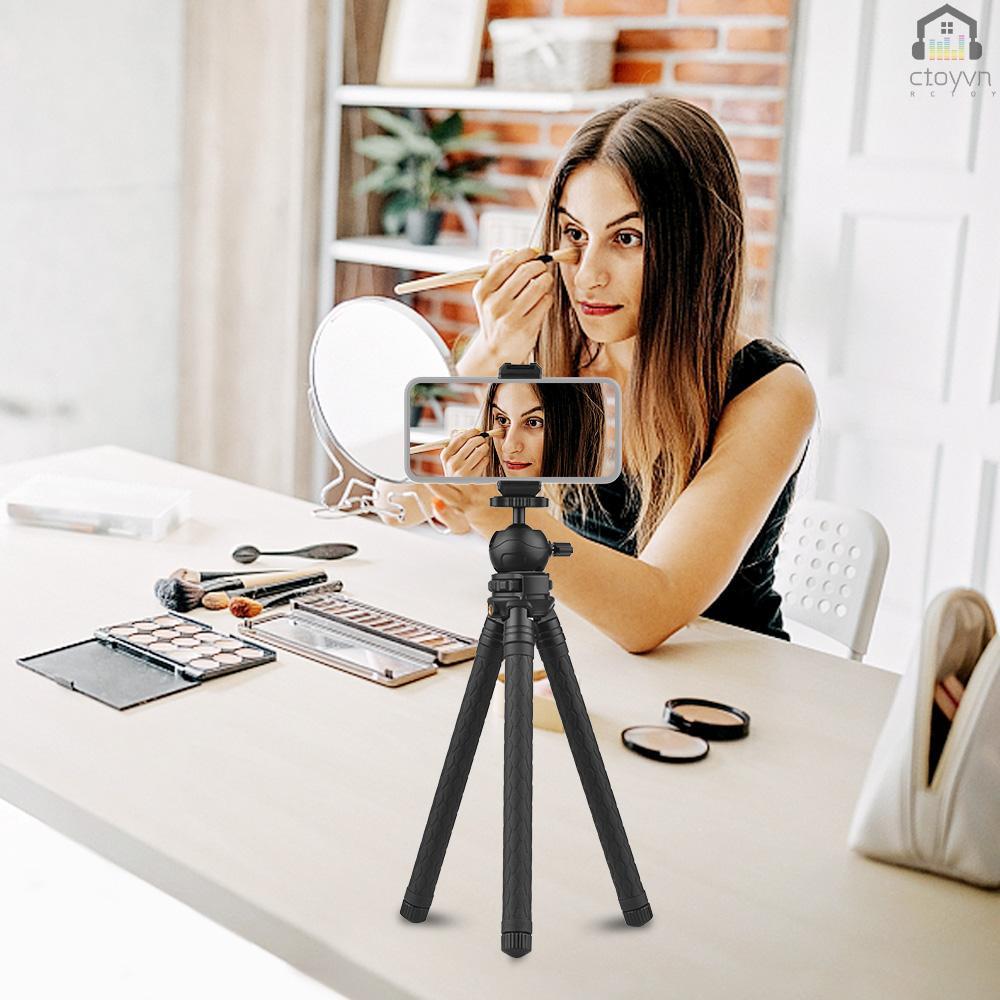 Giá đỡ ba chân để bàn có thể kéo dài 108cm/ 42.5in Max. xoay 360 độ kèm điều khiển từ xa không dây hỗ trợ quay vlog live stream/phát trực tuyến