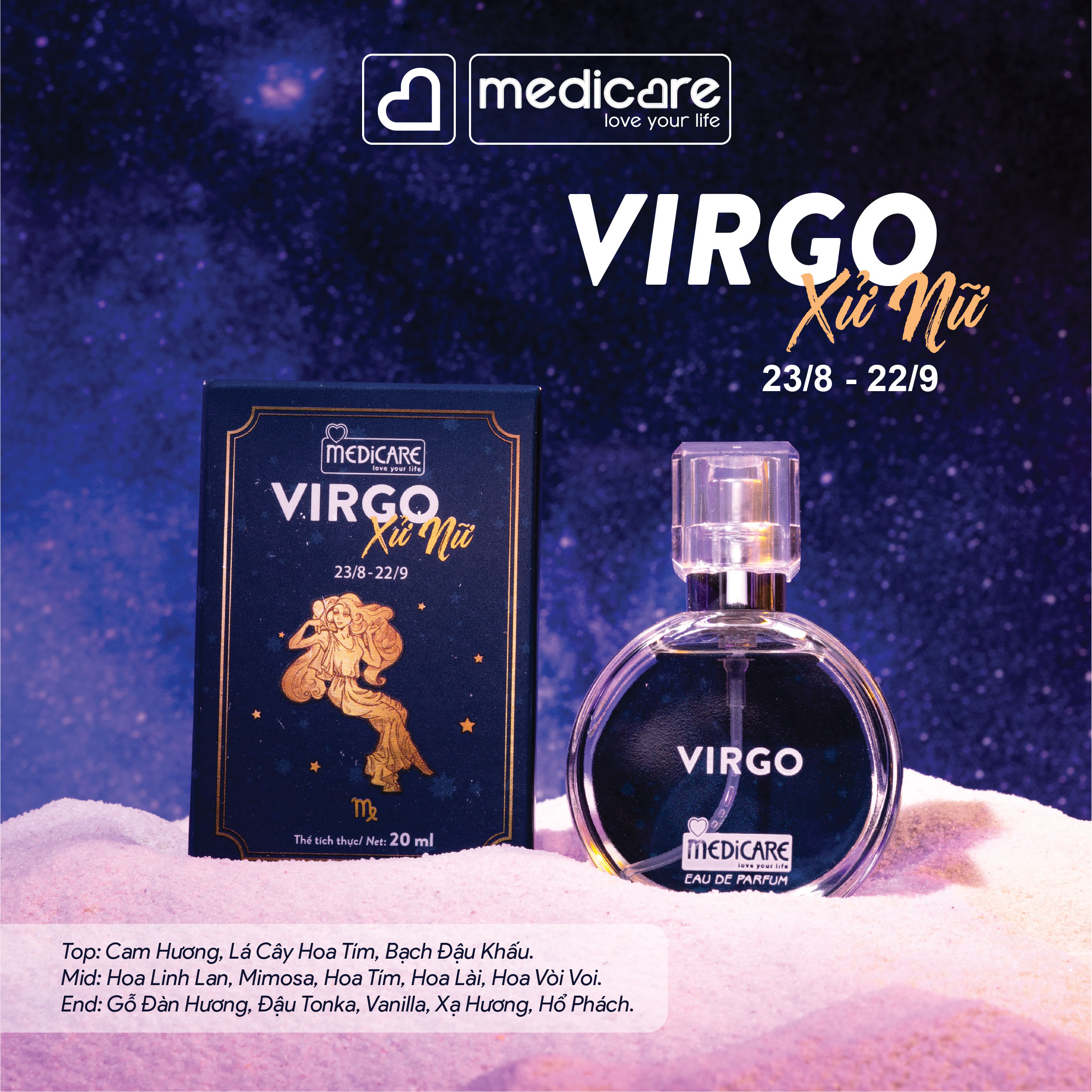 Nước Hoa Medicare Cung Hoàng Đạo 20Ml - Xử Nữ