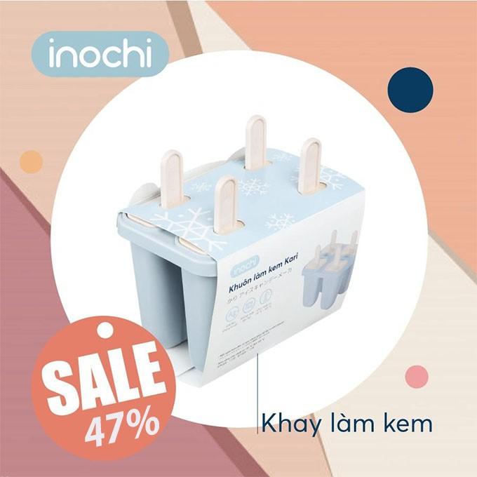 Khuôn Làm Kem 4 Que Chính Hãng Cao Cấp INOCHI Nhựa Nguyên Sinh An Toàn Sức Khỏe Tiêu Chuẩn Nhật Bản