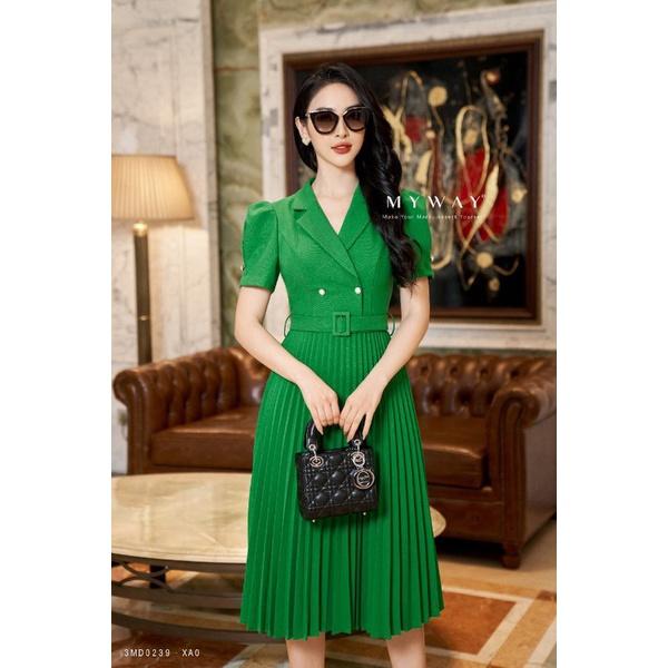 Đầm Nữ Công Sở MY WAY Phối dập Ly Sang Trọng 3MD0239