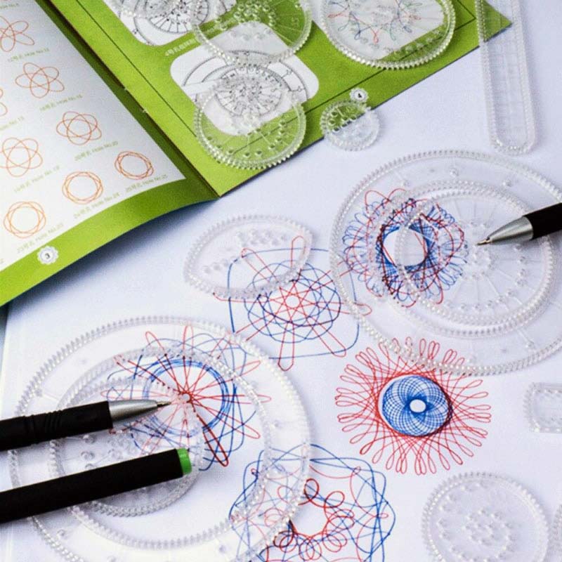 QUÀ TẶNG CHO NỮ BỘ THƯỚC VẼ HỌA TIẾT - THƯỚC VẼ SÁNG TẠO (SPIROGRAPH)