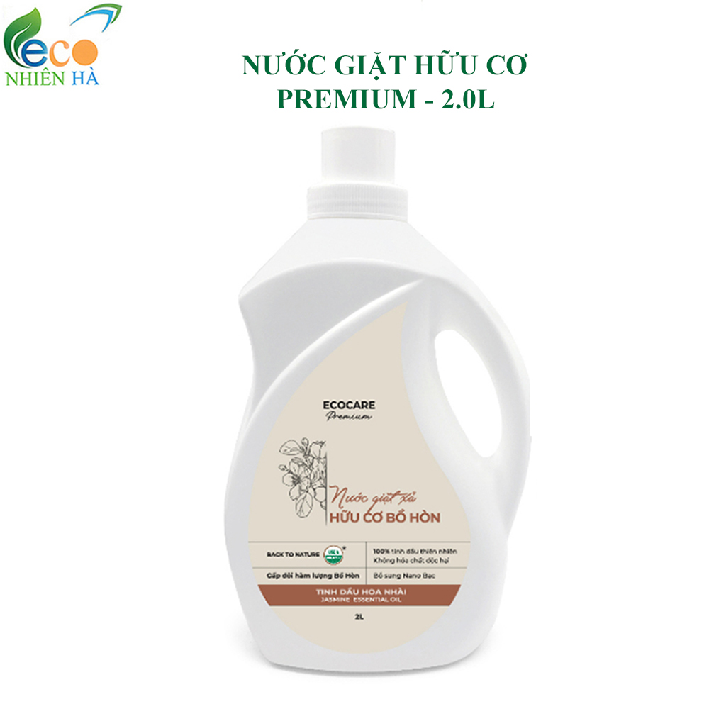 Nước giặt xả ECOCARE PREMIUM 2L tinh dầu nhài, nước giặt hữu cơ an toàn cho bé và mẹ bầu