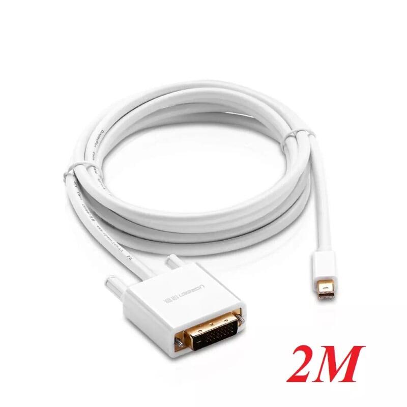Ugreen UG10405MD102TK 2M Màu Trắng Cáp chuyển đổi Mini DP sang DVI 24 + 1 hỗ trợ phân giải 1080P - HÀNG CHÍNH HÃNG