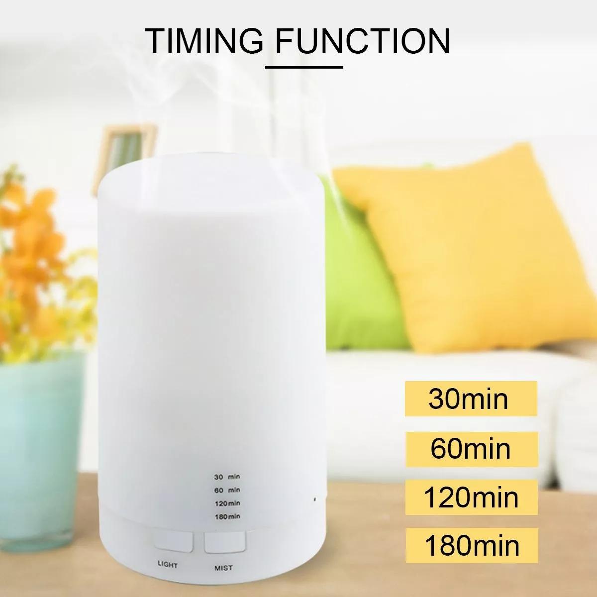 125ML Mini Máy Tạo Độ Ẩm Không Khí Siêu Âm Thanh USB Hương Thơm Khuếch Tán Led 7 Màu Đèn Ngủ Xông Tinh Dầu Cho Nhà Xe Ô Tô văn Phòng