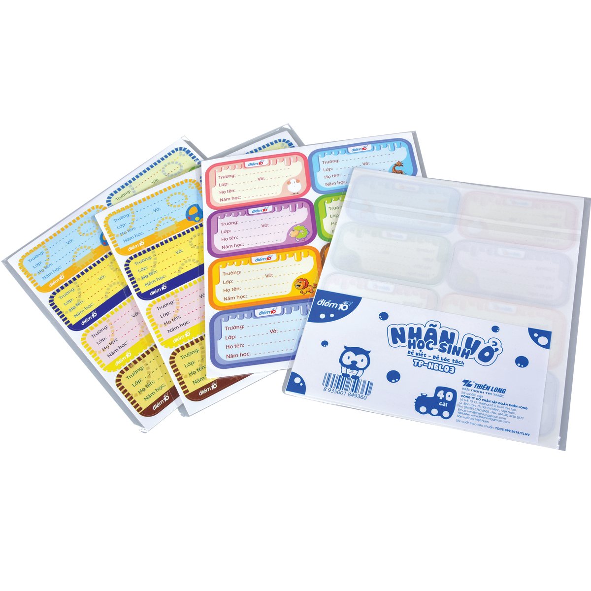 Combo 5 Nhãn vở Điểm 10 TP-NBL03