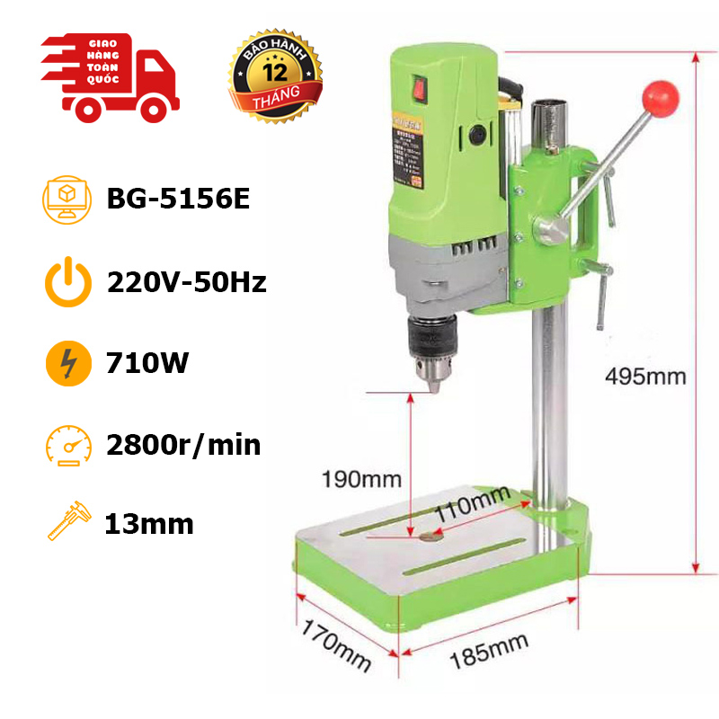 Máy khoan bàn mini 710W BG-5156E - Chính xác tuyệt đối