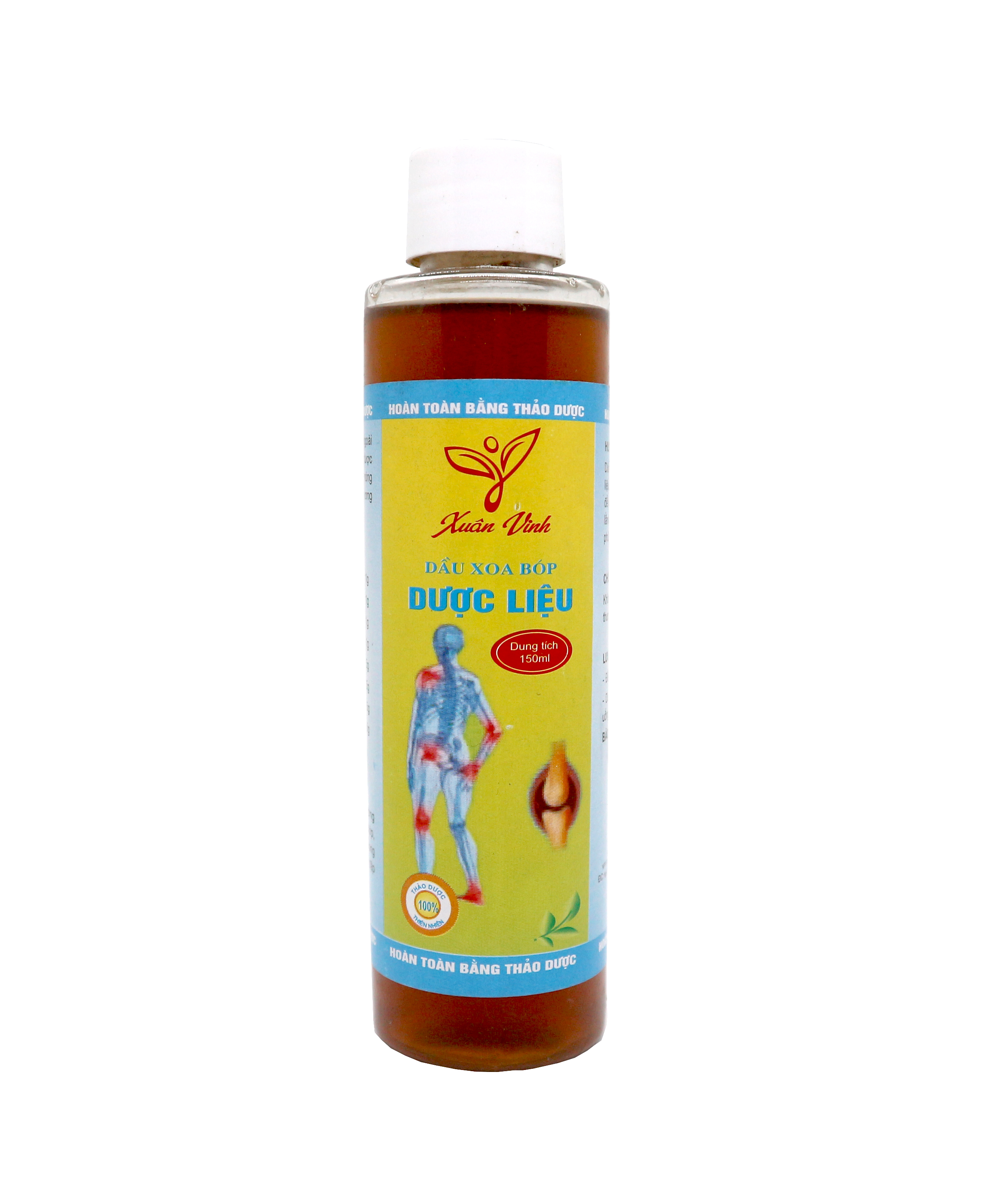 Dầu Xoa Bóp Dược Liệu Xuân Vinh 150ml – Phòng ngừa và làm giảm các triệu chứng phong tê thấp, bầm tím, sưng tấy, đau mỏi vai gáy, đau lưng, đi lại khó khăn, chuột rút