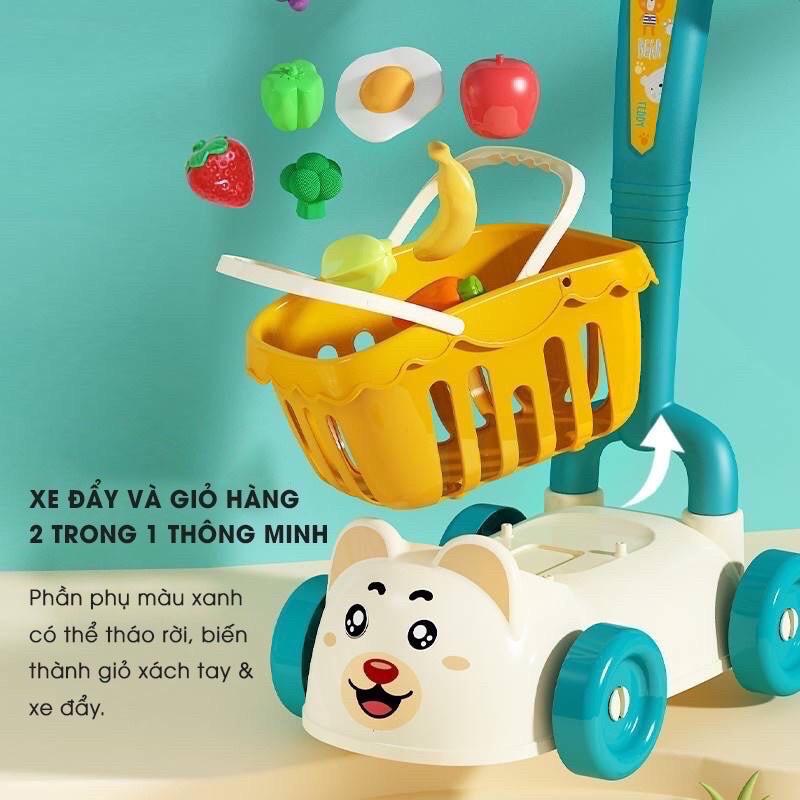 ️Đồ Chơi Xe Đẩy Kèm Hoa Quả, Xe Đẩy Siêu Thị Dành Cho Bé