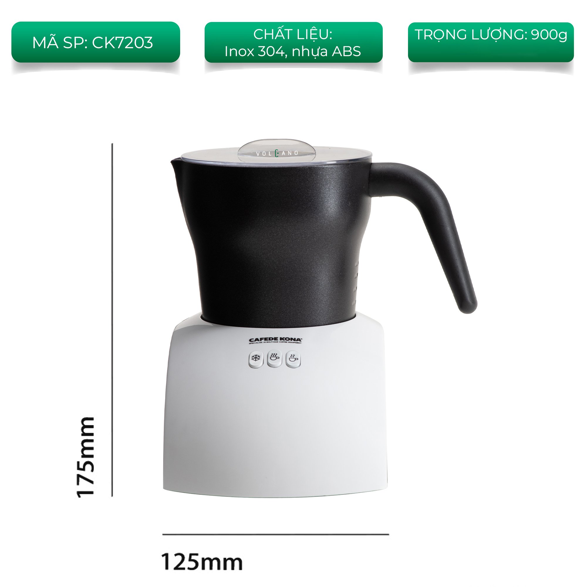 Máy đánh sữa nóng lạnh tự động 250ml CAFE DE KONA