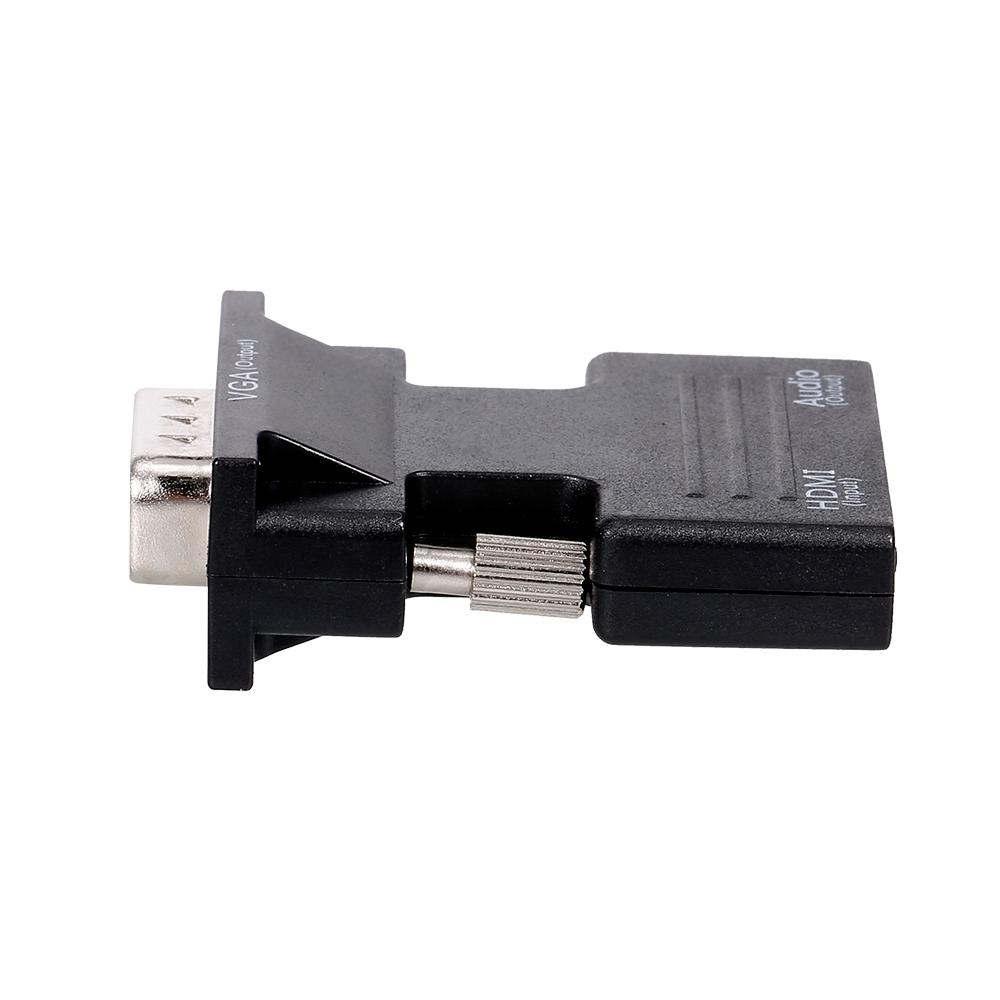 HD Female to VGA Male Adapter Support HD 1080P Video Signal Transmission with Audio Port for Monitor Projector TV PC