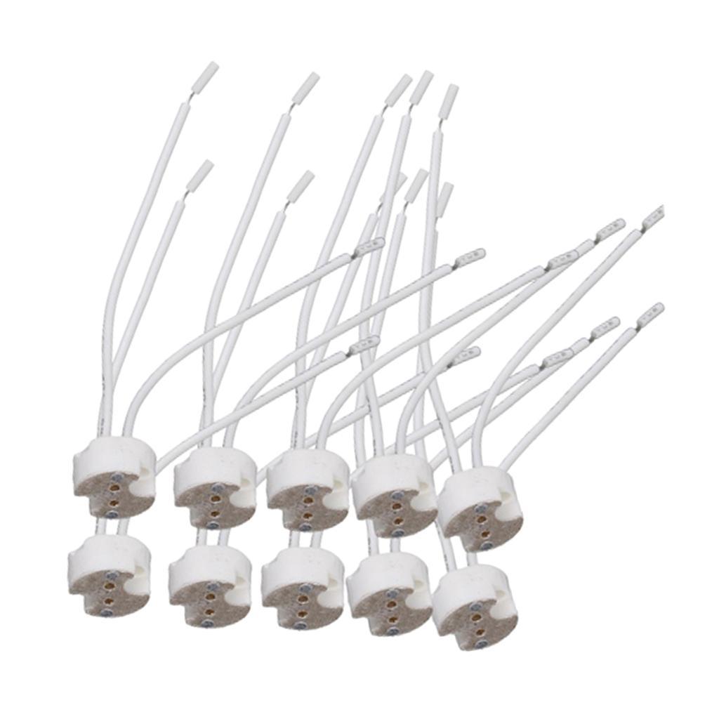 10pcs Lamp Base Holder Adaptors 4 Inch Wire Connector For MR16 G4 Light Bulb
