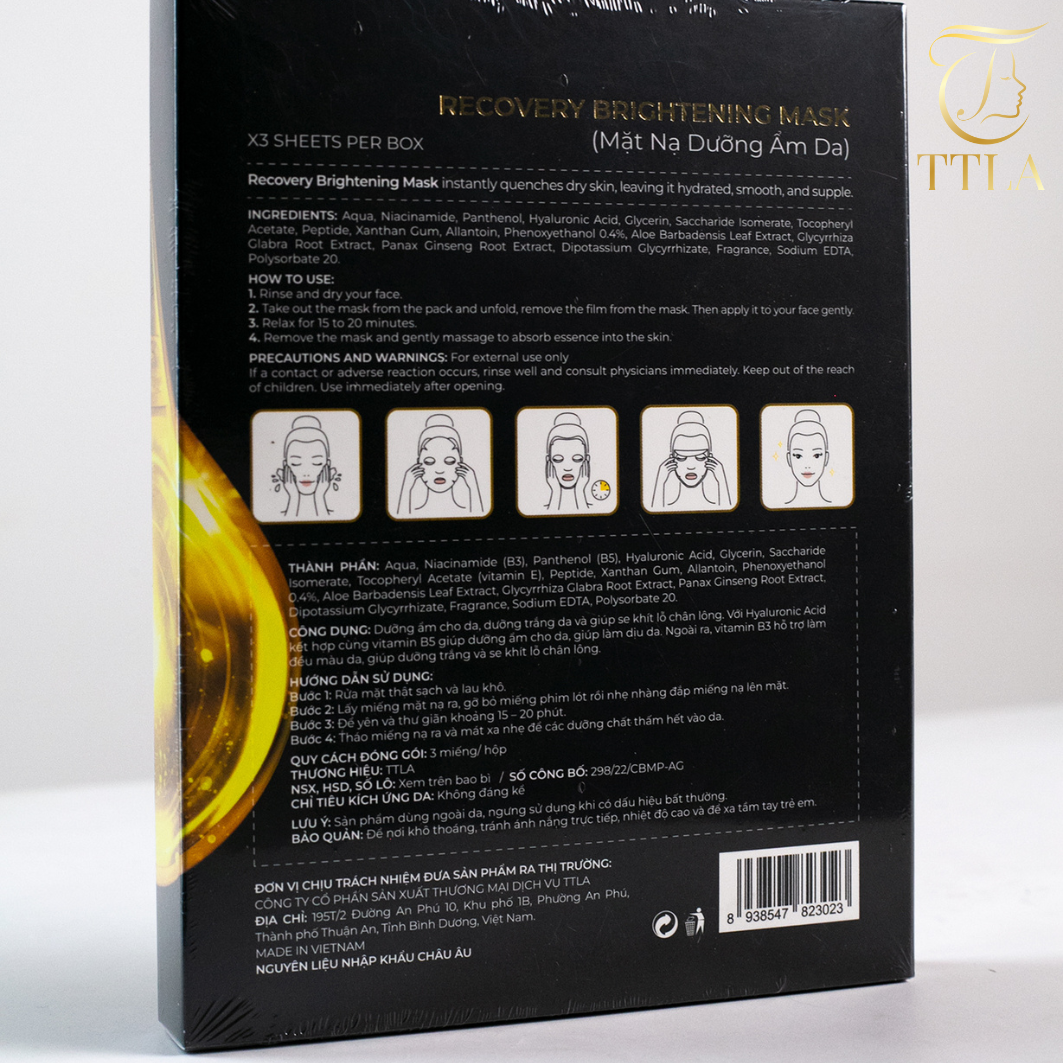 Mặt nạ dưỡng ẩm se khít lỗ chân lông TTLA Recovery Brightening Mask