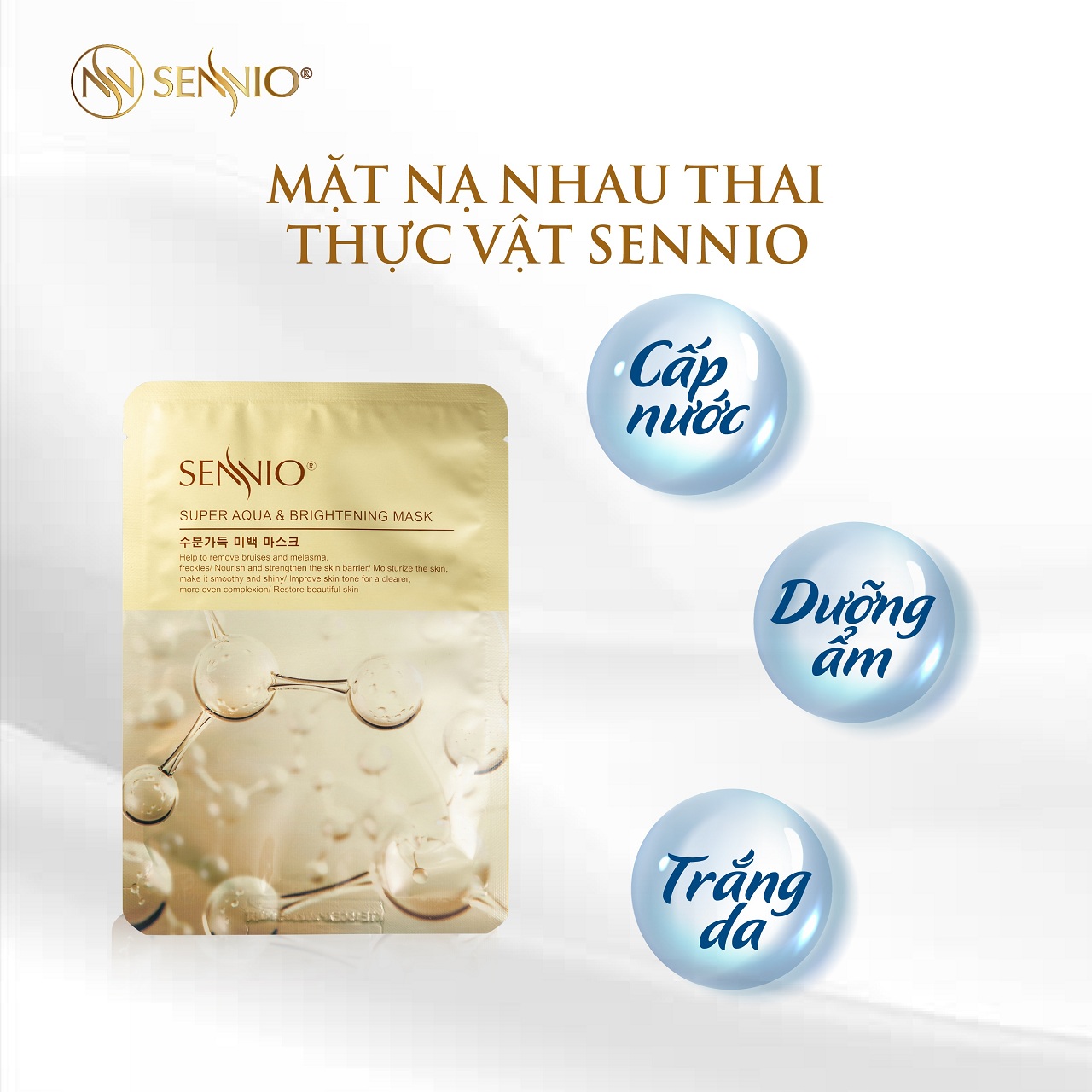 MẶT NẠ NHAU THAI THỰC VẬT SENNIO - Sennio Supper Aqua &amp; Brightening Mask