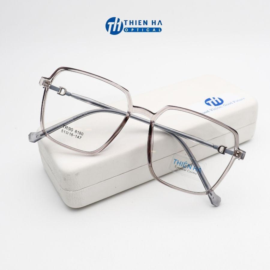 Gọng kính nữ THIÊN HÀ OPTICAL dáng đa giác, chất liệu titanium dẻo nhẹ độ đàn hồi cao màu trẻ chi tiết lạ T22022