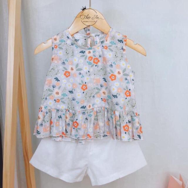 Vải thô hoa vintage 100% cotton mềm mát ít nhăn