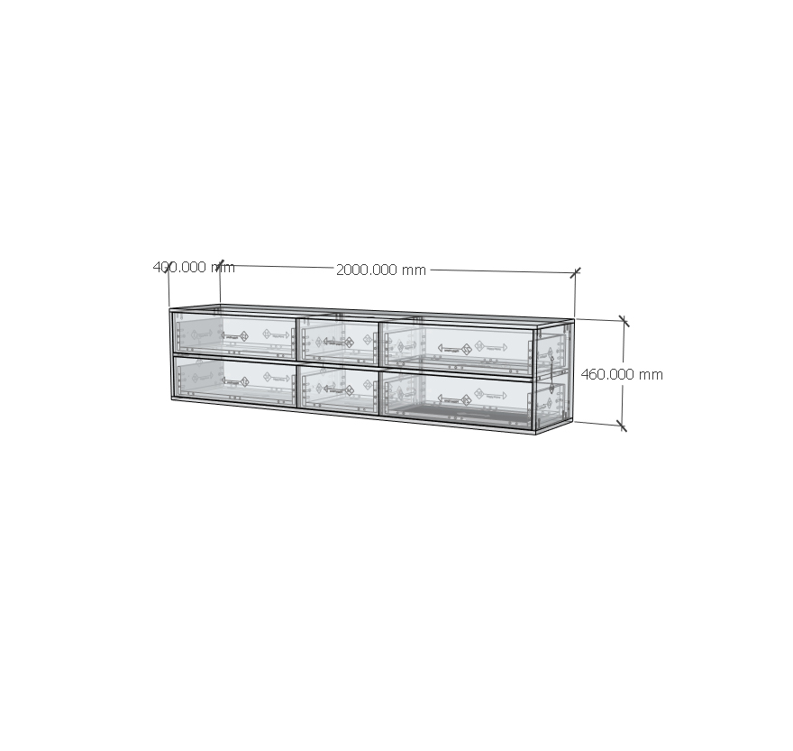 HAPPY FURNITURE , ZACY - Kệ TV 6 ngăn kéo, KTV_062 , 200cm x 40cm x 46cm DxRxC, Sản phẩm phổ thông