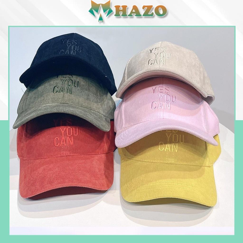 Mũ lưỡi trai Nón kết thêu chữ YES YOU CAN 347 phong cách Ulzzang form unisex nam nữ