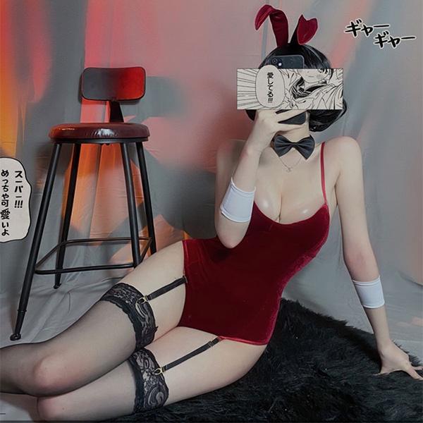 Cosplay thỏ bunny đáng yêu sexy đồ ngủ 1 mảnh nhung liền thân hóa trang nàng thỏ gợi cảm BIKI HOUSE N737 - HCM - Hỏa Tốc