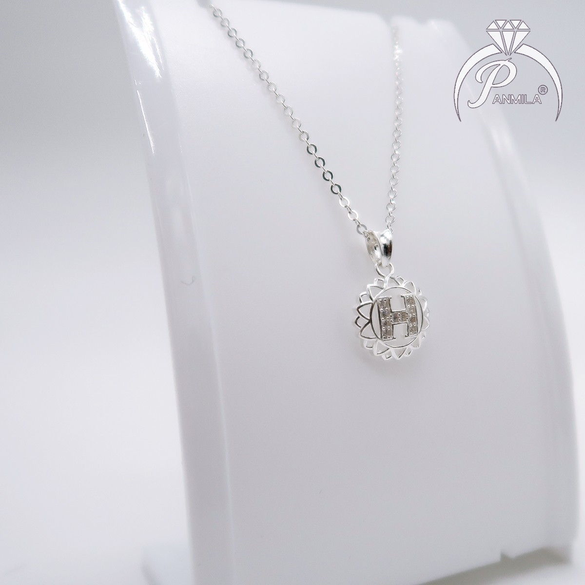Dây chuyền bạc nữ  -Vòng cổ bạc mặt chữ H