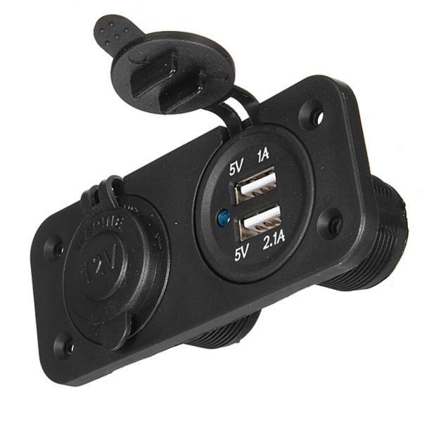 DC 12V Car Cigarette Lighter Socket Splitter Dual USB Charger Power Adapter